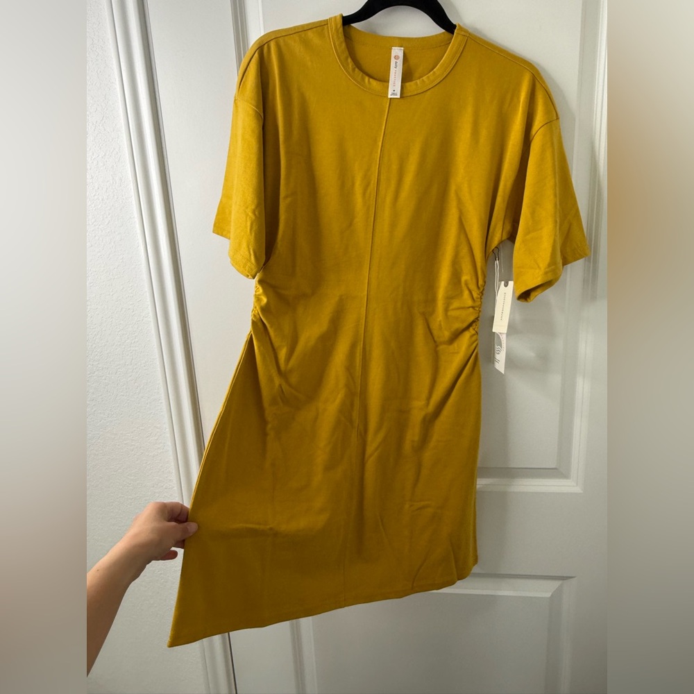 Anthropologie Mustard Yellow Short Sleeve Shift Dress - Picture 10 of 13